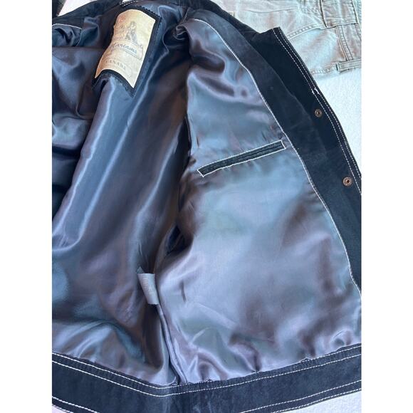 MARIAMS Canada Black Suede Leather Vest Top-Stitch 4 Pockets Fully Lined Large - Picture 5 of 7